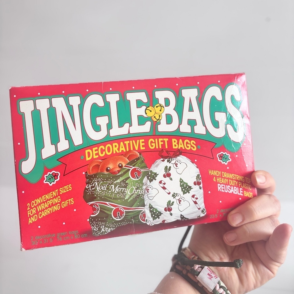 Vintage 90s Jingle Bags Christmas Gift Bags Set Sealed